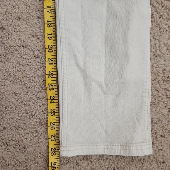 Pilcro Anthropologie Size 26 The Wanderer Jeans Patchwork Cream Pant Floral - Picture 6 of 11